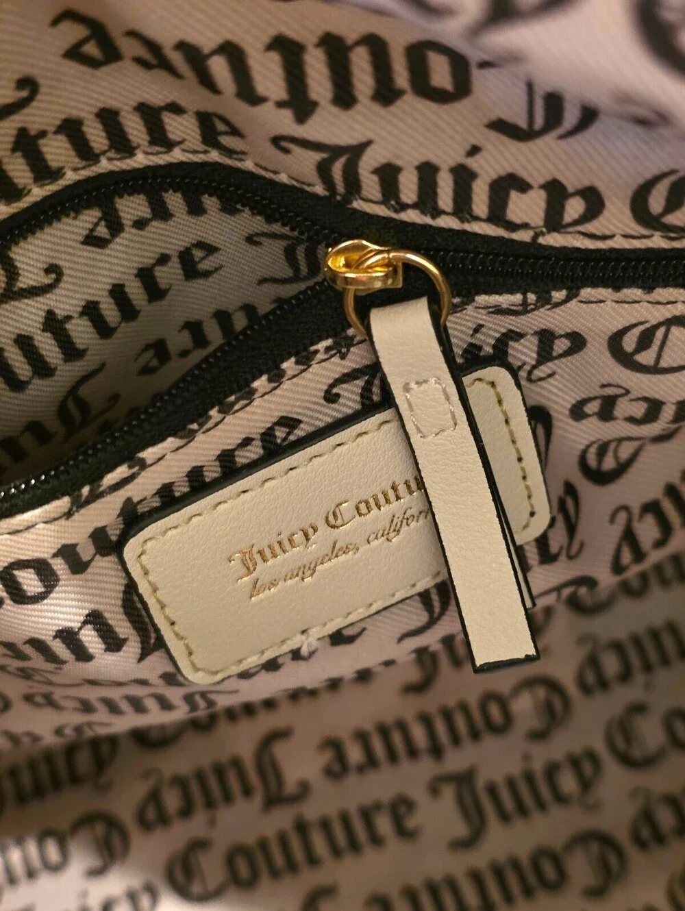 NWT Juicy Couture Heritage Satchel Crossbody Bag Wallet Black Cream Velour Y2K